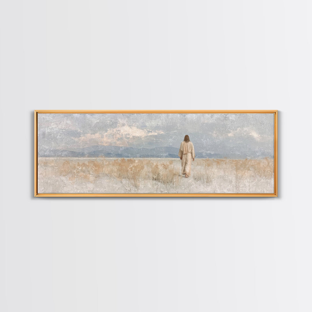 Desert Called Grace | Framed Canvas Print | Panoramic Art | Christian Art Canvas | Christian Wall Art | Jesus Painting | Minimalist Christi