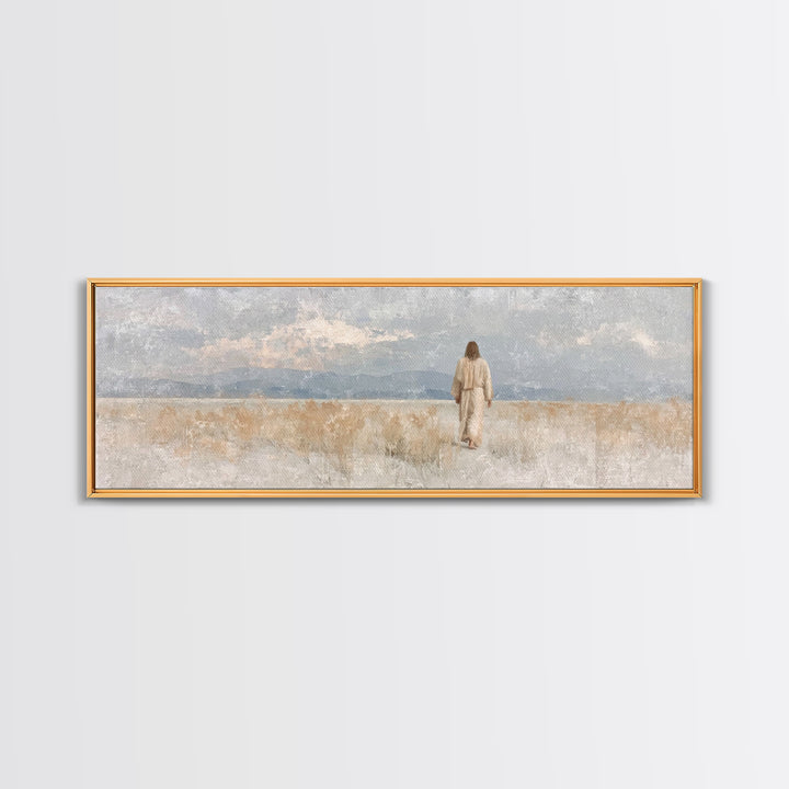 Desert Called Grace | Framed Canvas Print | Panoramic Art | Christian Art Canvas | Christian Wall Art | Jesus Painting | Minimalist Christi