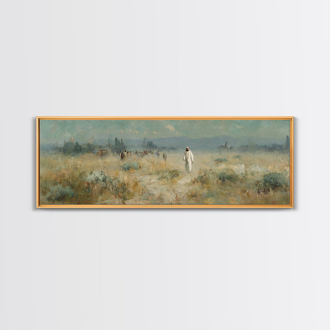 Horizon Of Mercy, Framed Canvas Print, Panoramic Wall Art, Christian Art Canvas, Christian Art, Jesus Painting, Subtle Christian Art, Chris