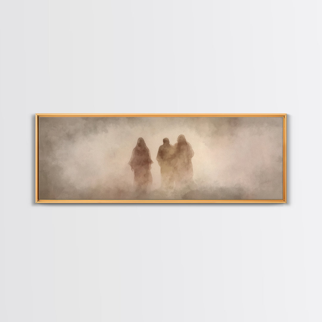 Pilgrims Of Light – Framed Canvas Print – Panoramic Art – Christian Wall Art – Jesus Painting – Christian Art Canvas – Christian Decor