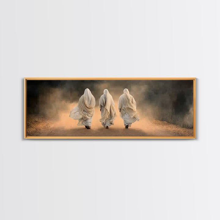 Dusty Road Journey, Framed Canvas Print, Panoramic Print, Christian Art, Jesus Painting, Christian Wall Art, Christian Decor, Christian Art