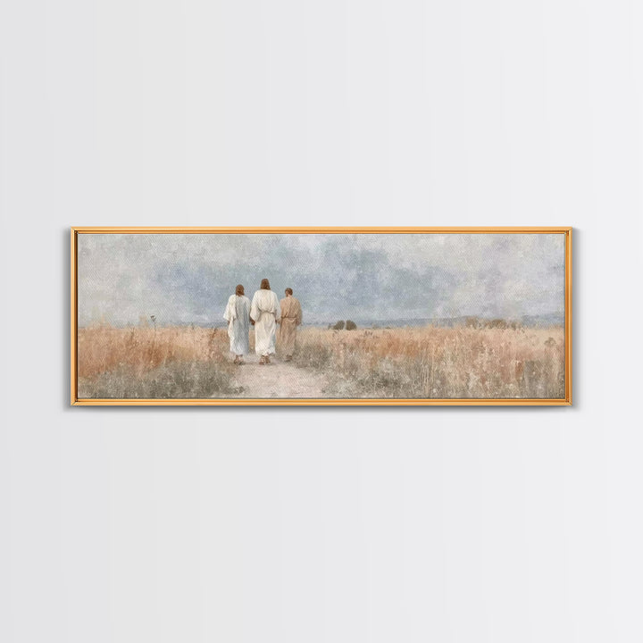 Fields Of Grace | Framed Canvas Print | Panoramic Frame | Christian Wall Art | Christian Art Canvas | Jesus Painting | Christian Decor