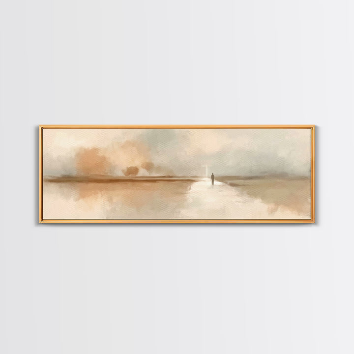 Desert Dawn Grace – Framed Canvas Print – Christian Art Canvas – Panoramic Painting – Christian Wall Art – Subtle Christian Art – Jesus Pai