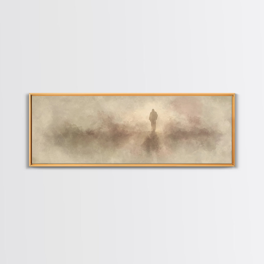 Valley Of Peace | Framed Canvas Print | Christian Art Canvas | Panoramic Wall Art | Christian Christmas Art | Jesus Painting | Christian De