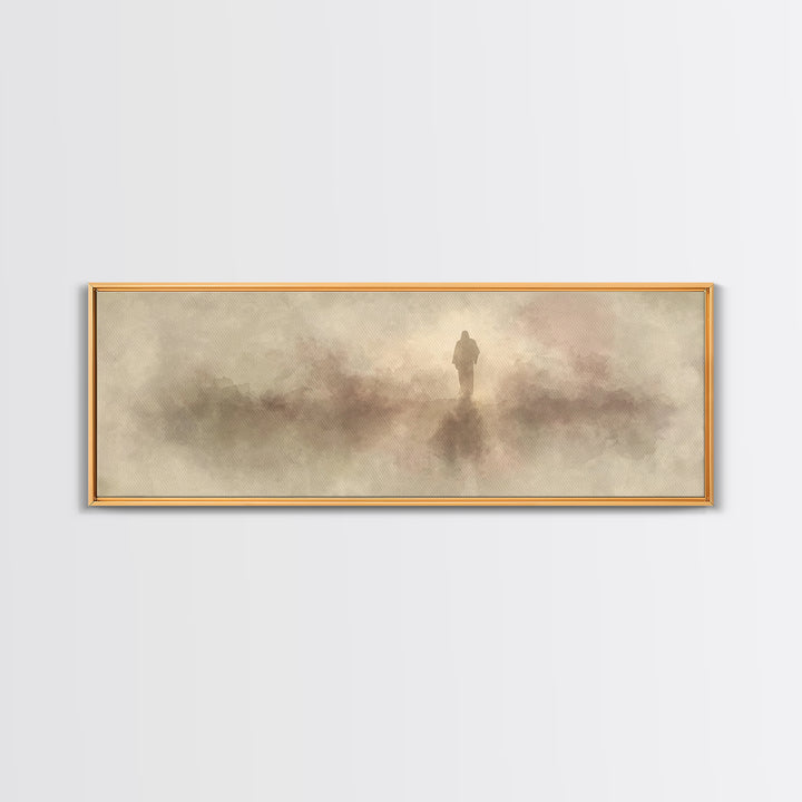 Valley Of Peace | Framed Canvas Print | Christian Art Canvas | Panoramic Wall Art | Christian Christmas Art | Jesus Painting | Christian De
