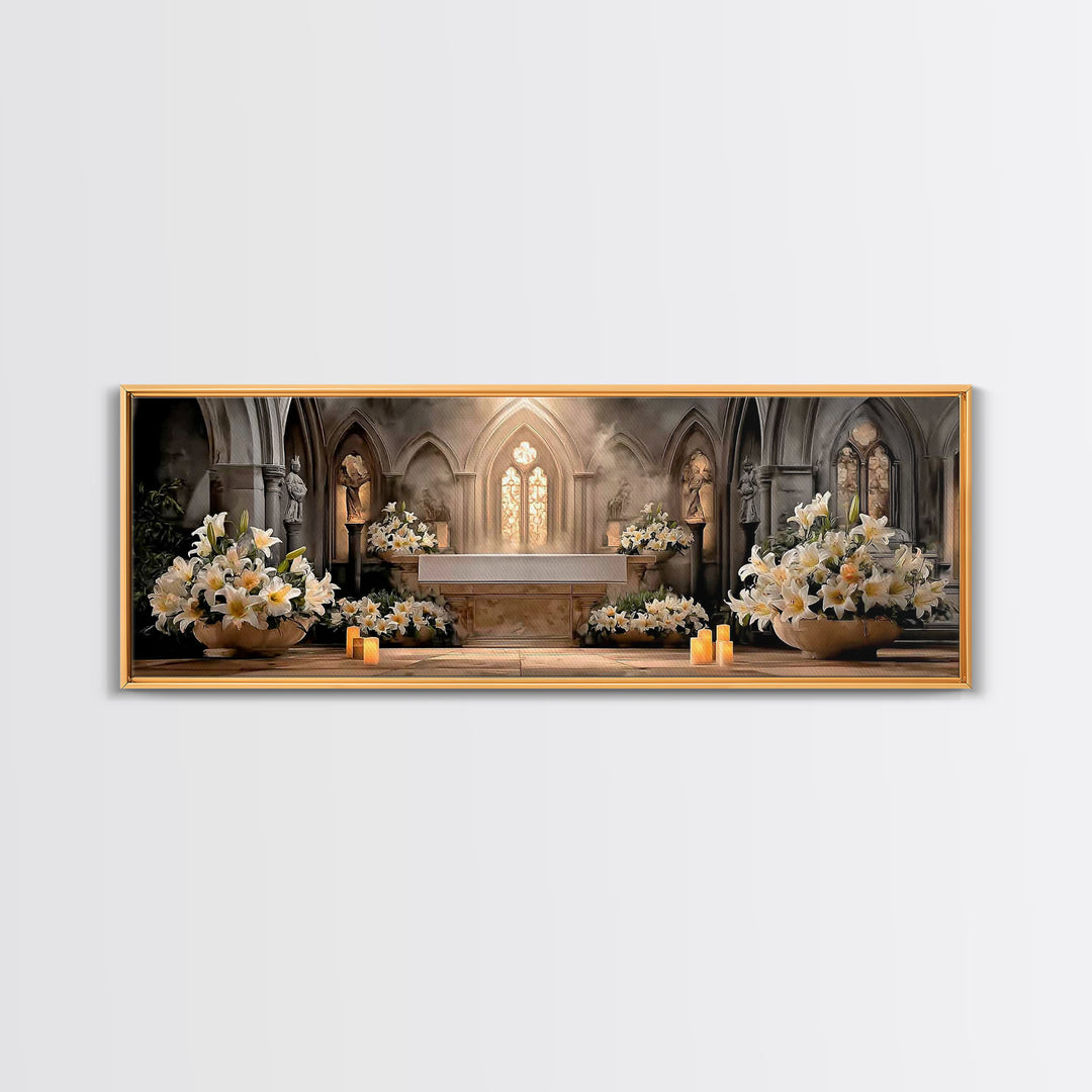 Holy Morning Light – Framed Canvas Print – Extra Wide Art – Christian Art – Christian Wall Art – Christian Christmas Art – Christian Art Ca