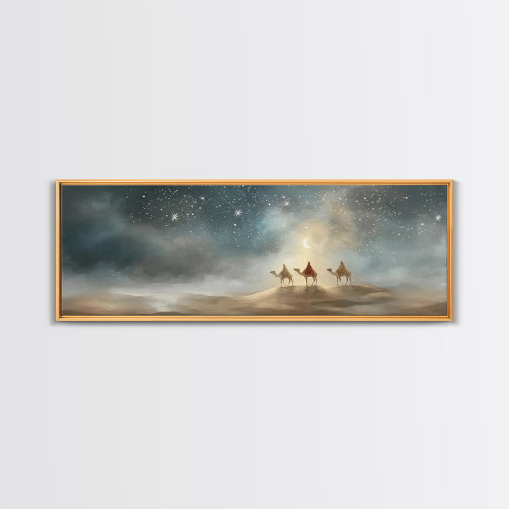 Guided By Heaven | Framed Canvas Print | Panoramic Wall Art | Christian Art Canvas | Christmas Wall Art | Christian Christmas Art | Christi
