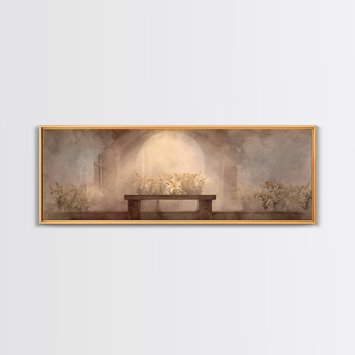 Cathedral Grace, Framed Canvas Print, Panoramic Wall Art, Christian Art, Christian Art Canvas, Christmas Art Prints, Christian Christmas Ar