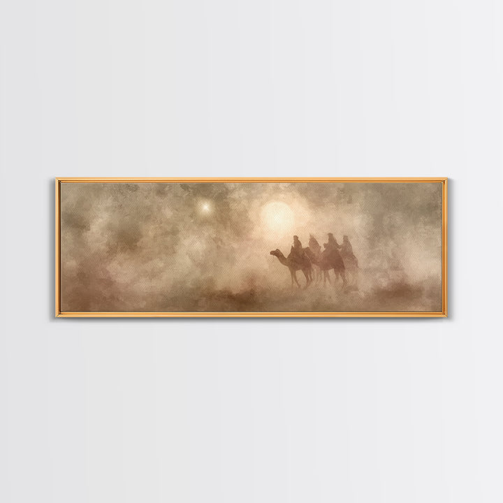 The Guiding Star – Framed Canvas Print – Panoramic Art – Christian Wall Art – Christmas Art – Christian Christmas Art – Christian Art Canva