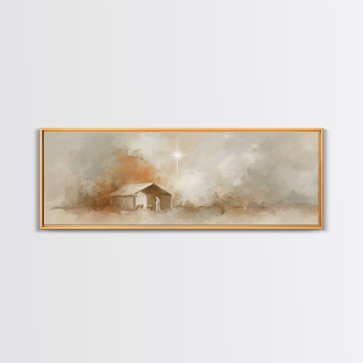 Bethlehem Dawn | Framed Canvas Print | Panoramic Painting | Christian Art | Christmas Wall Art | Christian Art Print | Christian Christmas