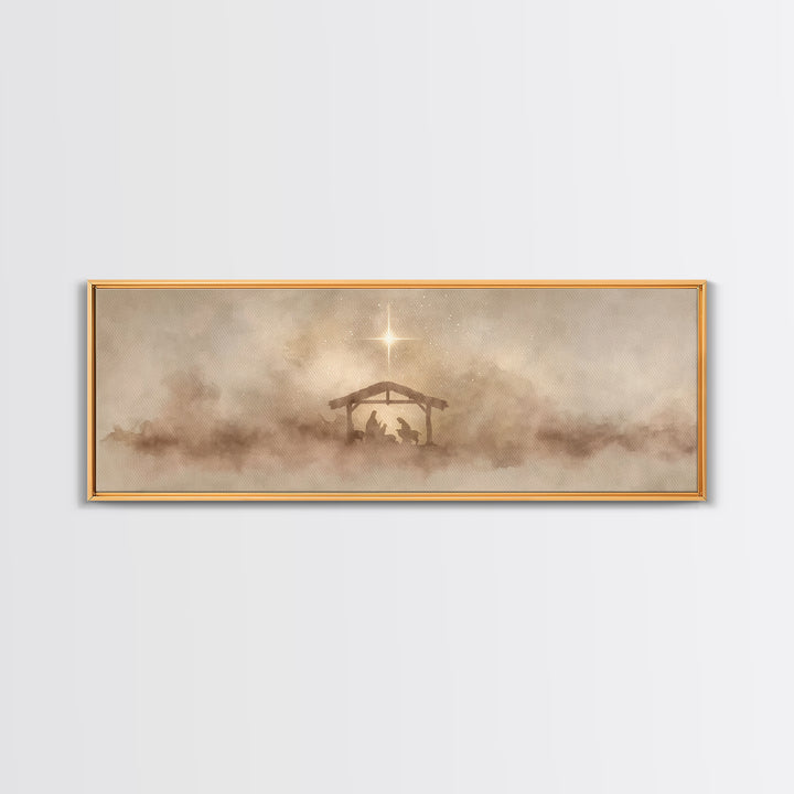 Star Of Mercy – Framed Canvas Print – Panoramic Print – Christmas Art – Christian Art Canvas – Christian Decorations – Christian Wall Art