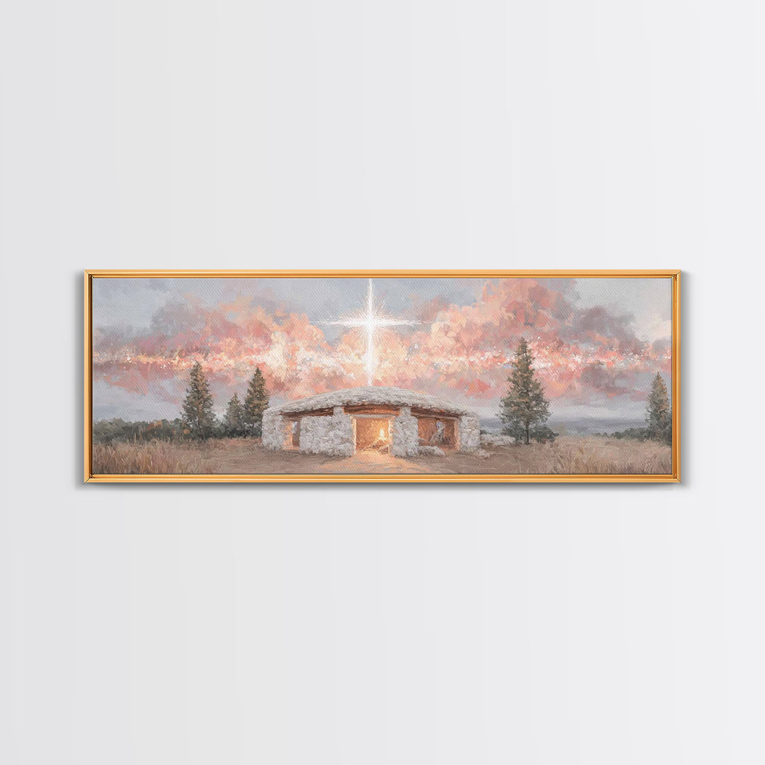 Radiant Promise – Framed Canvas Print – Panoramic Painting – Christian Art – Modern Christian Art – Christmas Art Framed – Jesus Painting