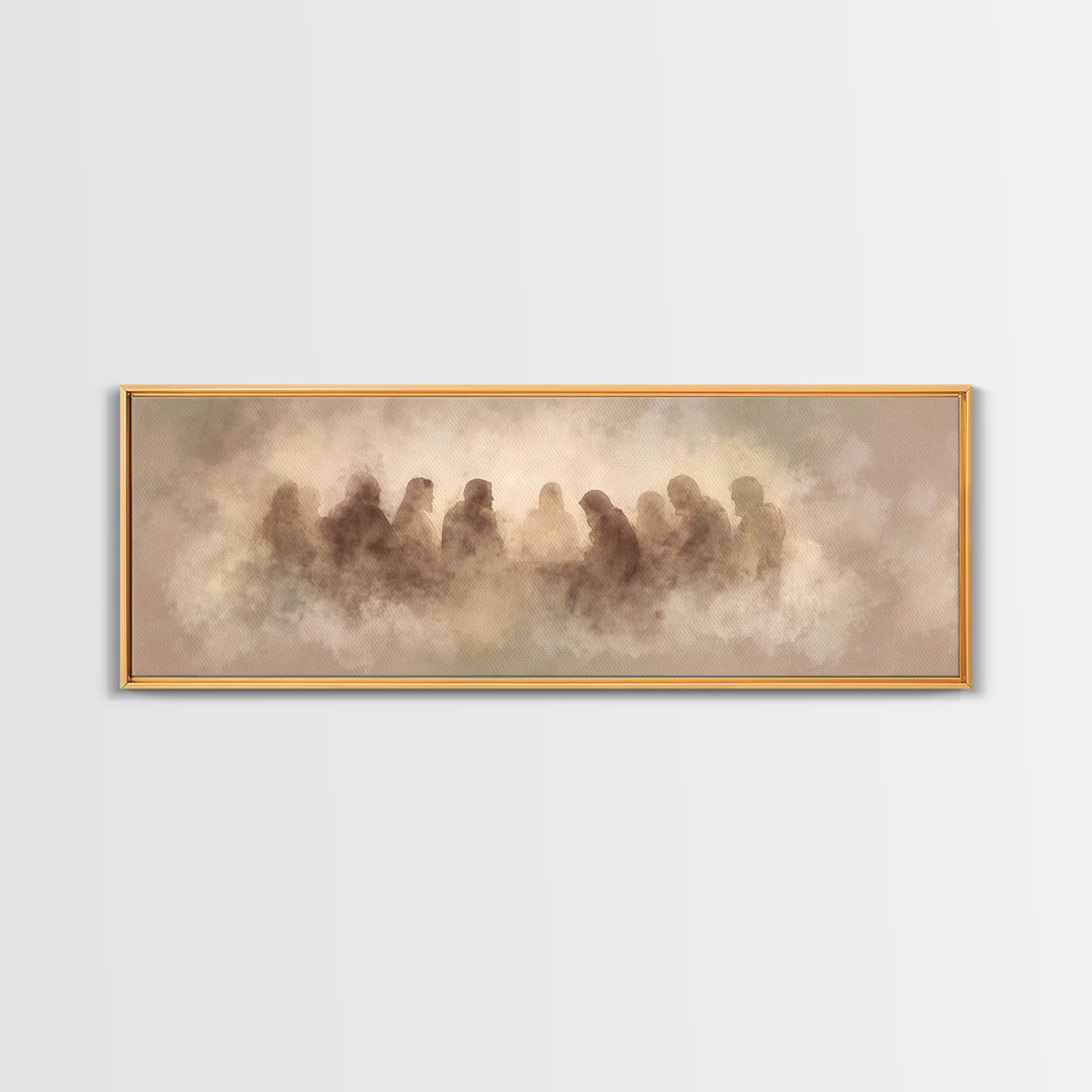 Clouds Of Fellowship – Framed Canvas Print – Christian Wall Art – Jesus Painting – Christian Art Canvas – Panoramic Art – Christian Christm