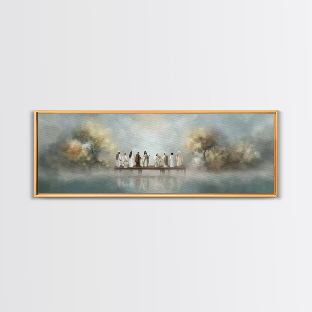 Dawn Of Promise, Framed Canvas Print, Christian Art Canvas, Jesus Painting, Christian Wall Art, Panoramic Wall Art, Modern Christian Art