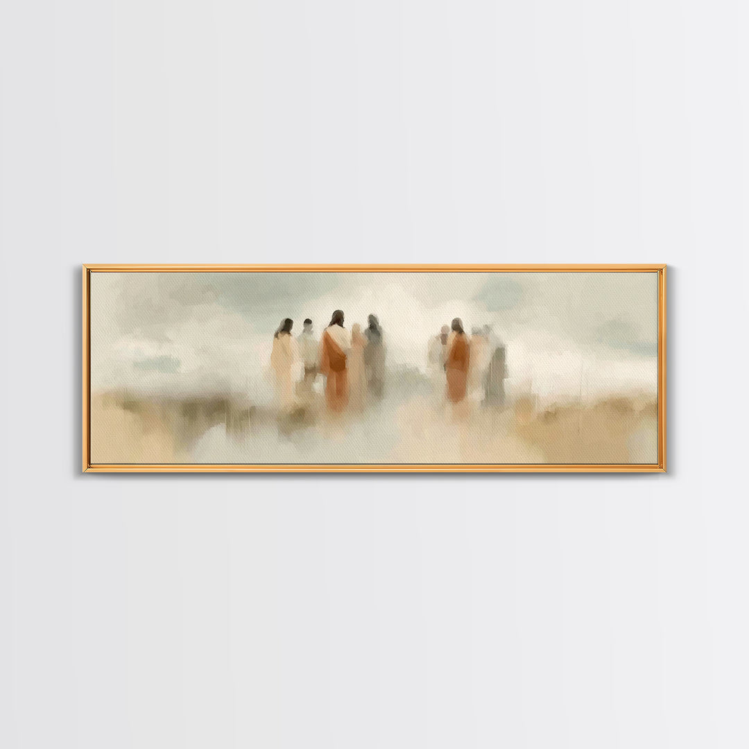 Path Of Discipleship | Framed Canvas Print | Jesus Painting | Christian Wall Art | Christian Art Canvas | Panoramic Painting | Christian Ch