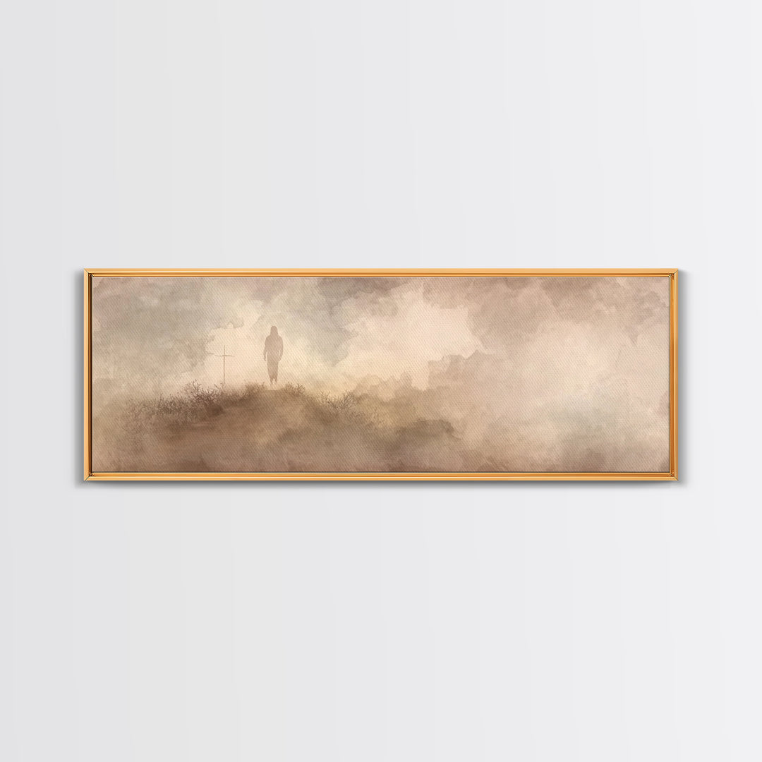 Journey Of Grace | Framed Canvas Print | Christian Art Canvas | Christian Wall Art | Jesus Painting | Panoramic Frame | Christian Gift Idea