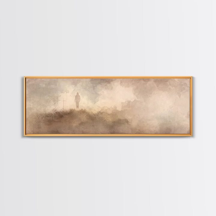 Journey Of Grace | Framed Canvas Print | Christian Art Canvas | Christian Wall Art | Jesus Painting | Panoramic Frame | Christian Gift Idea