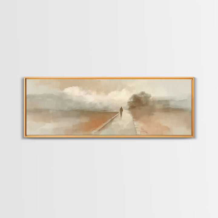 Silent Winter Path – Framed Canvas Print – Christian Wall Art – Christian Art Canvas – Jesus Painting – Panoramic Art – Christmas Art