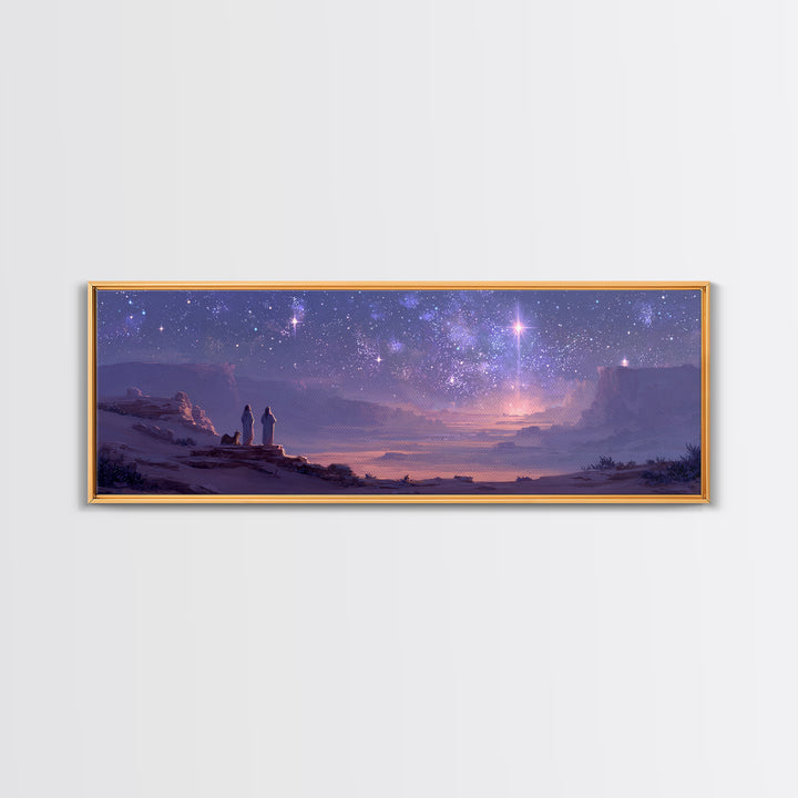 Sacred Cloud Path – Framed Canvas Print – Christian Wall Art – Christian Art Canvas – Panoramic Painting – Christian Christmas Art – Jesus