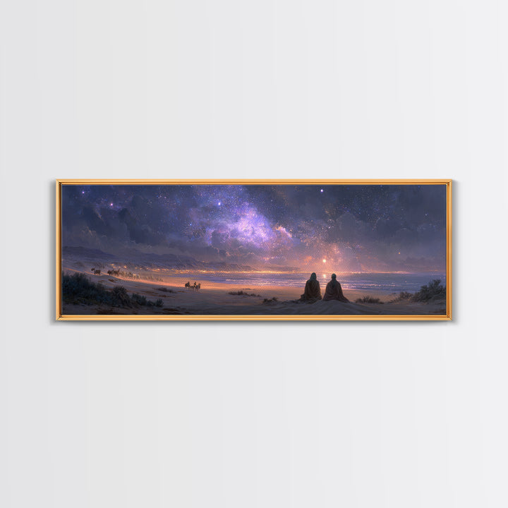 Twilight Wonder Sky, Framed Canvas Print, Panoramic Art, Christian Wall Art, Christian Art Canvas, Jesus Christmas Art, Modern Christian Ar