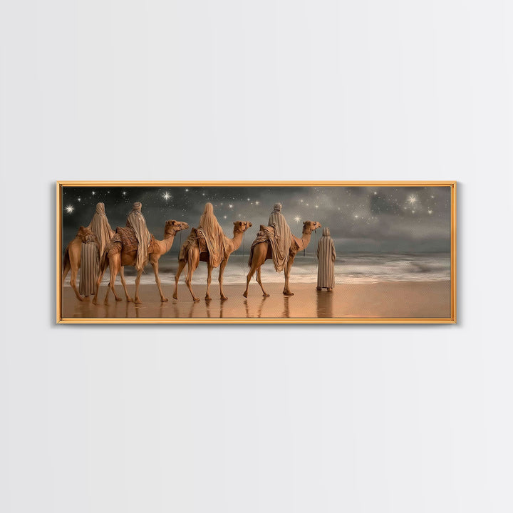 Guiding Star Journey | Framed Canvas Print | Christian Wall Art | Panoramic Print | Christian Art Canvas | Christmas Art | Christian Painti