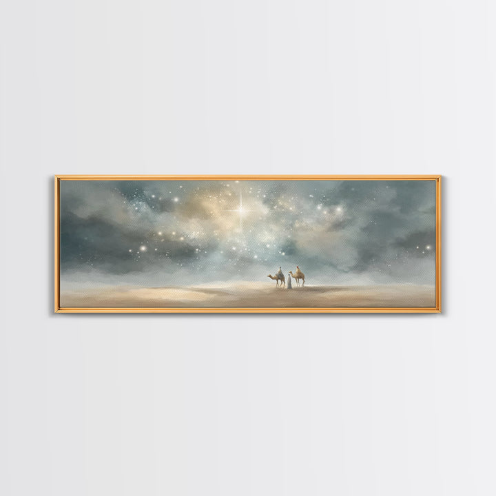 Heaven’s Bright Signal – Framed Canvas Print – Panoramic Art – Christian Wall Art – Christian Art Canvas – Jesus Christmas Art – Christian