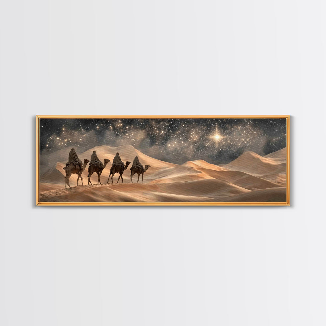 Silent Bethlehem Plains – Framed Canvas Print – Christian Wall Art – Panoramic Frame – Christian Art Canvas – Vintage Christian Art – Chris
