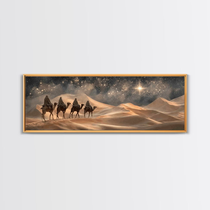 Silent Bethlehem Plains – Framed Canvas Print – Christian Wall Art – Panoramic Frame – Christian Art Canvas – Vintage Christian Art – Chris