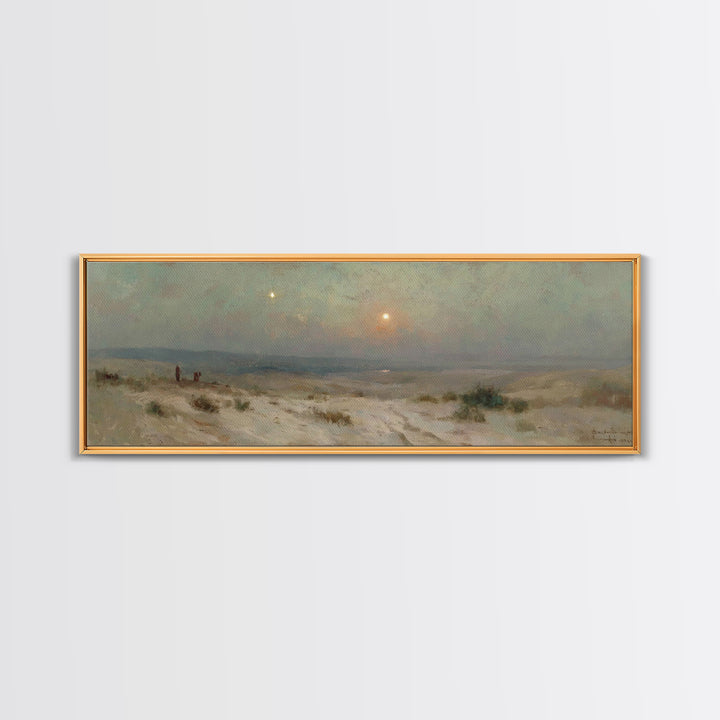 Hills of Holy Light, Framed Canvas Print, Panoramic Art, Christian Christmas Art, Christian Wall Art, Christian Art Canvas, Jesus Painting