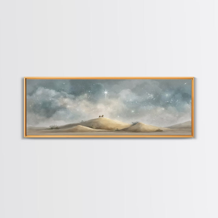 Wandering Star Path | Framed Canvas Print | Christian Wall Art | Panoramic Art | Christian Christmas Art | Christian Art Canvas | Jesus Pai