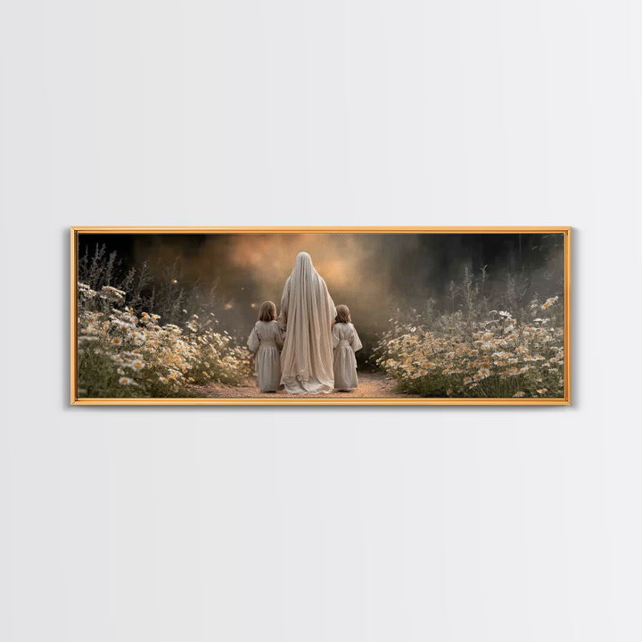 Garden of Peace | Framed Canvas Print | Panoramic Wall Art | Christian Art Canvas | Jesus Painting | Christian Decor | Christmas Art