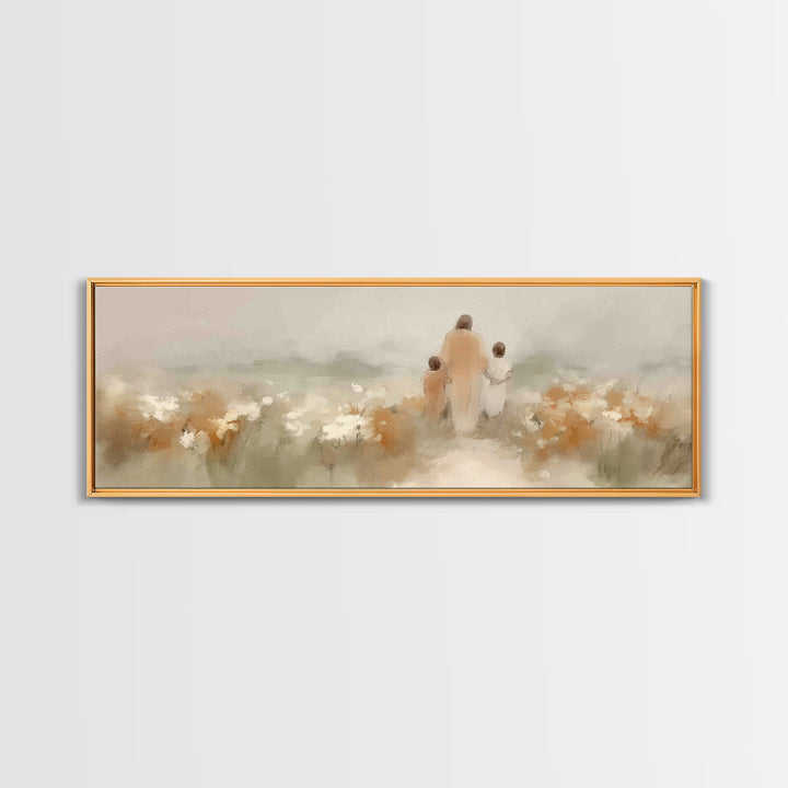 Fields of Mercy, Framed Canvas Print, Extra Wide Art, Christian Art, Jesus Painting Canvas, Christian Christmas Decor, Modern Christian Art