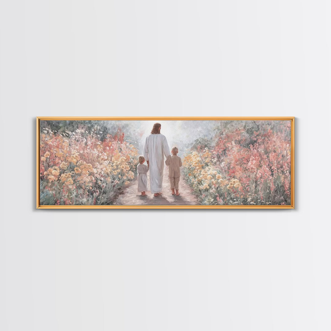 Path of Gentle Light – Framed Canvas Print – Panoramic Print – Christian Wall Art – Jesus Art Print – Christian Christmas Art – Christian D