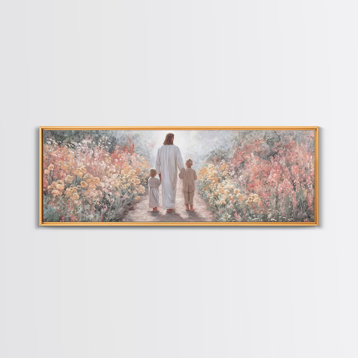 Path of Gentle Light – Framed Canvas Print – Panoramic Print – Christian Wall Art – Jesus Art Print – Christian Christmas Art – Christian D