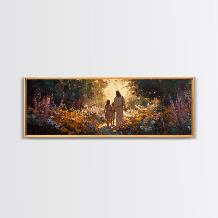 Everlasting Warmth – Framed Canvas Print – Panoramic Art – Christian Wall Art – Jesus Canvas Art – Christian Christmas Decor – Christian Ar
