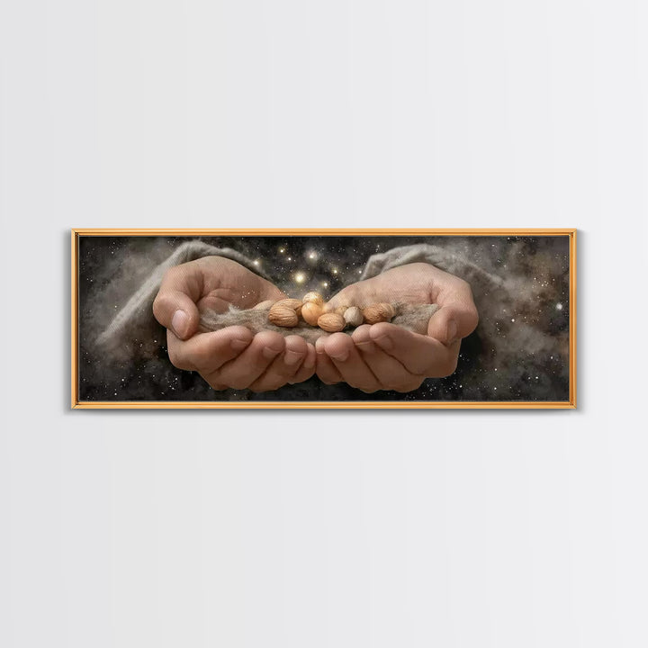 Celestial Offering – Framed Canvas Print – Panoramic Painting – Christian Wall Art – Jesus Art Print – Christian Art Canvas – Christmas Art