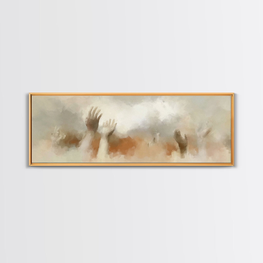 Rising Praise, Framed Canvas Print, Panoramic Art, Christian Wall Art, Christian Art Canvas, Christian Gift Ideas, Subtle Christian Art