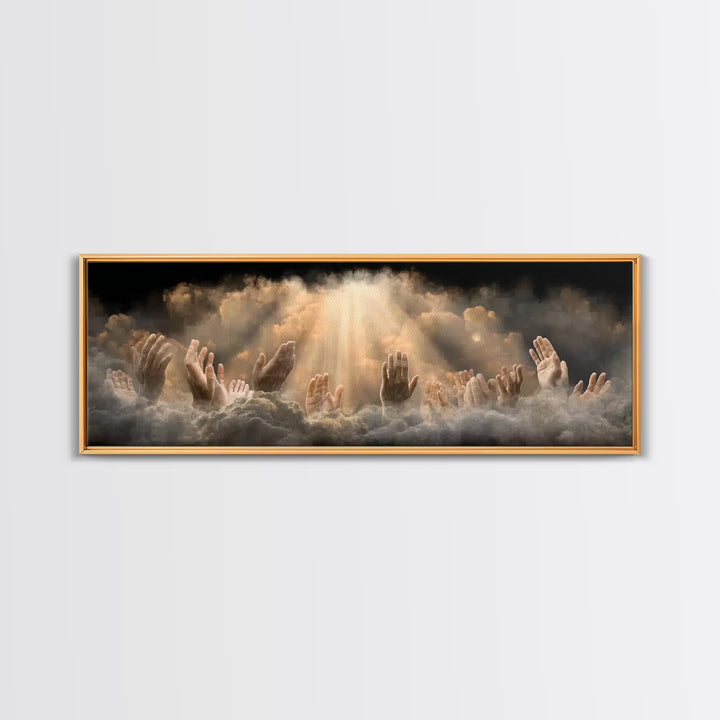 Heavenward Praise – Framed Canvas Print – Christian Wall Art – Panoramic Art – Christian Art Canvas – Jesus Painting – Christian Decor