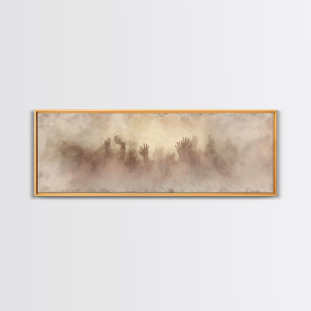 Rising In Faith | Framed Canvas Print | Christian Wall Art | Panoramic Painting | Christian Art Work | Jesus Painting | Christian Decor
