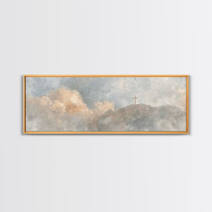 Triumphant Dawn - Framed Canvas Print - Christian Wall Art - Panoramic Art - Christian Art Canvas - Modern Christian Painting - Christian D