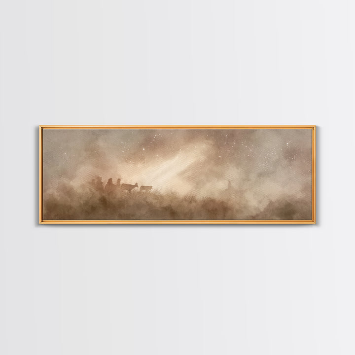 Guiding Light Path | Framed Canvas Print | Panoramic Art | Christian Art Canvas | Christmas Art | Christian Wall Art | Christian Christmas