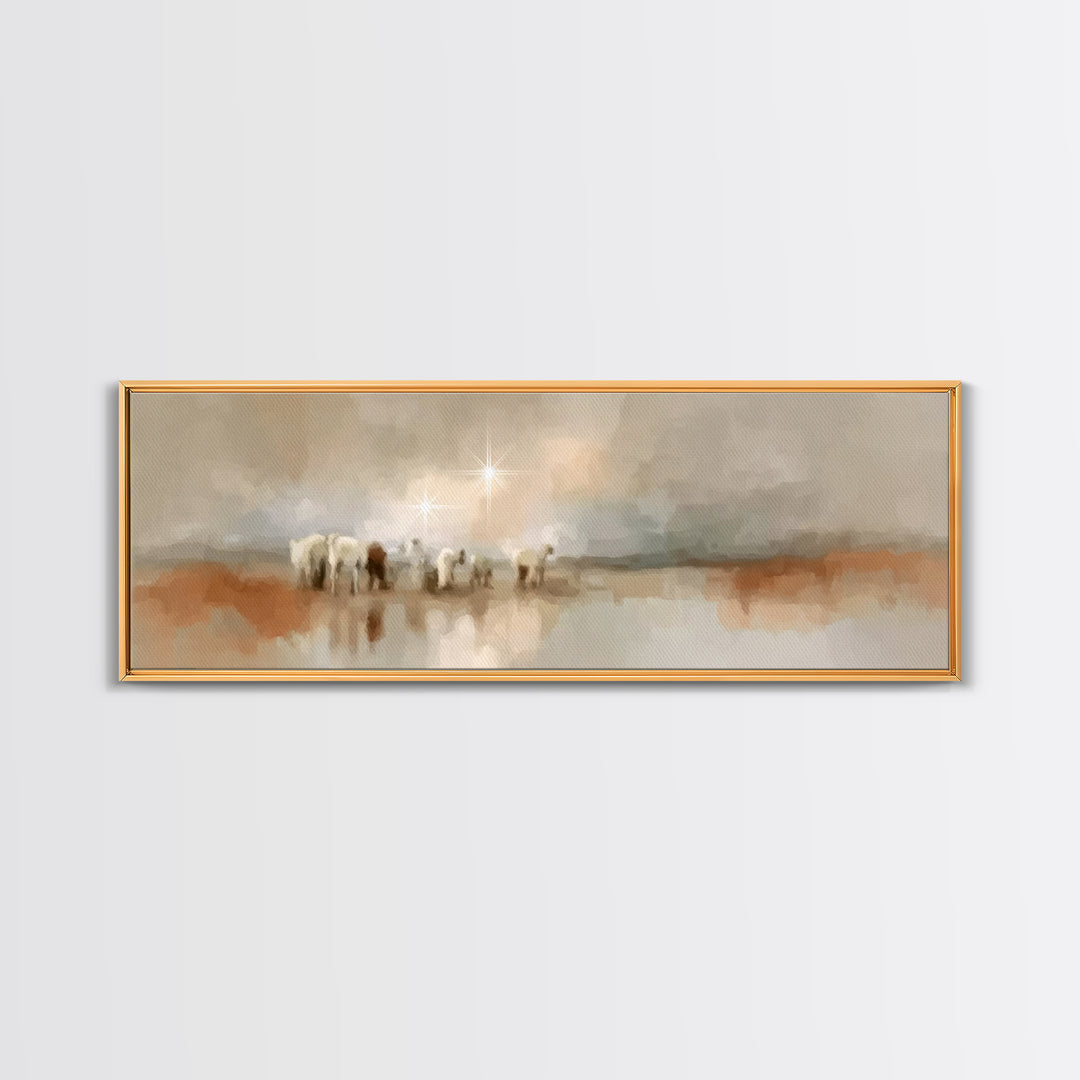 Journey Of Faith – Framed Canvas Print – Panoramic Painting – Christian Art Canvas – Christmas Wall Art – Christian Decor – Christian Gift