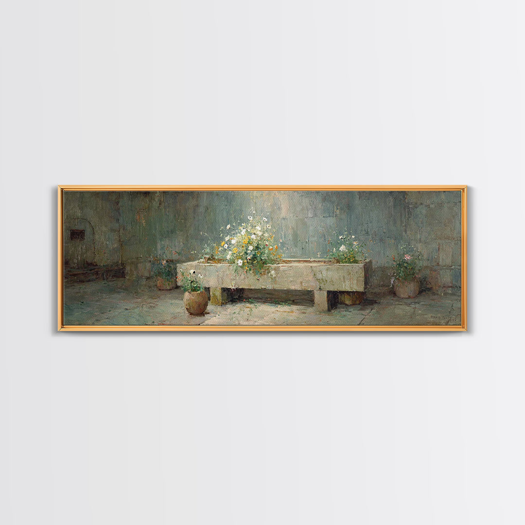 Garden Of Hope - Framed Canvas Print - Christian Art Prints - Panoramic Frame - Christian Decor - Christmas Art
