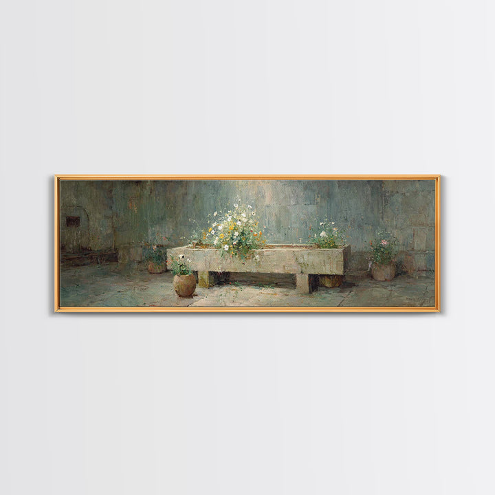 Garden Of Hope - Framed Canvas Print - Christian Art Prints - Panoramic Frame - Christian Decor - Christmas Art