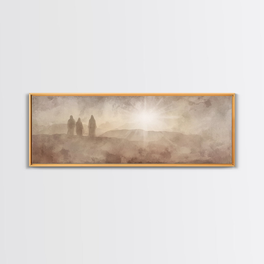 Desert Disciples – Framed Canvas Print – Panoramic Wall Art – Christian Art – Christian Art Canvas – Christian Painting – Unique Christian