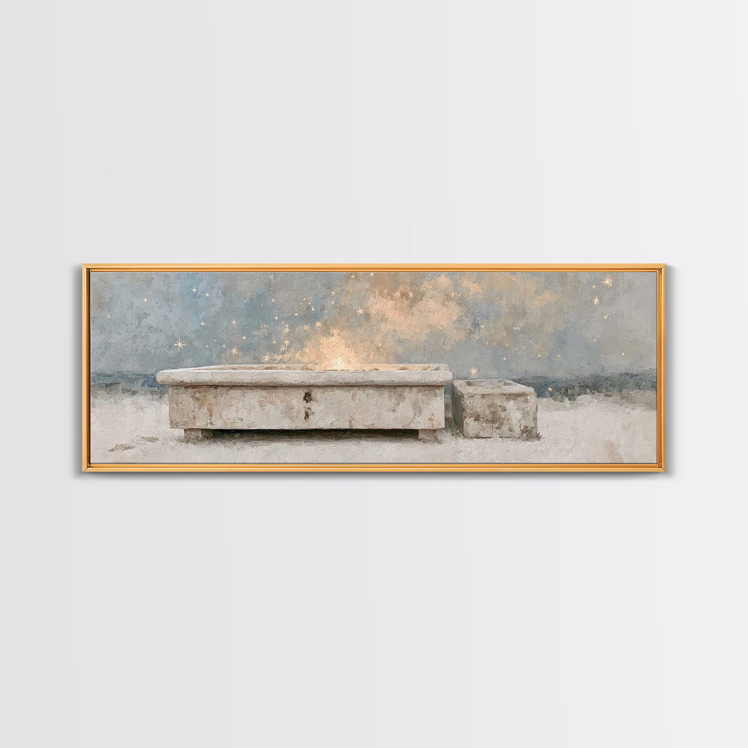 Blessings Of The Shore – Framed Canvas Print – Jesus Painting – Panoramic Art – Christian Wall Art – Christian Art Canvas