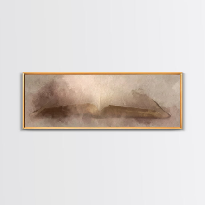 Living Word Glory, Framed Canvas Print, Panoramic Painting, Christian Art, Christian Art Canvas, Christian Wall Art, Christian Art Print