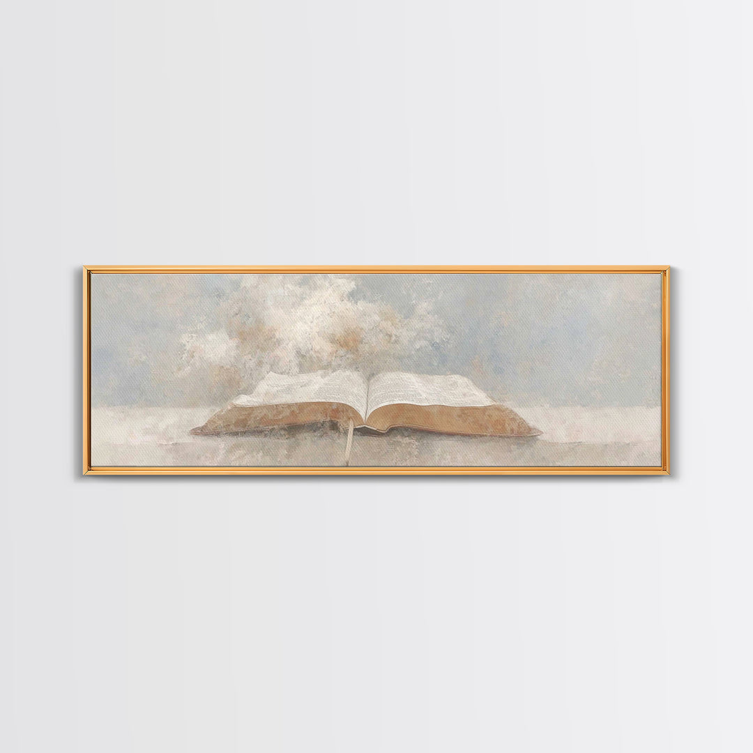 Scripture Light | Framed Canvas Print | Panoramic Wall Art | Christian Art Canvas | Christian Art | Christian Painting | Minimalist Christi