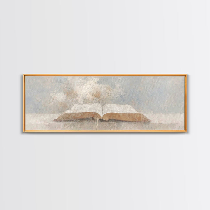 Scripture Light | Framed Canvas Print | Panoramic Wall Art | Christian Art Canvas | Christian Art | Christian Painting | Minimalist Christi