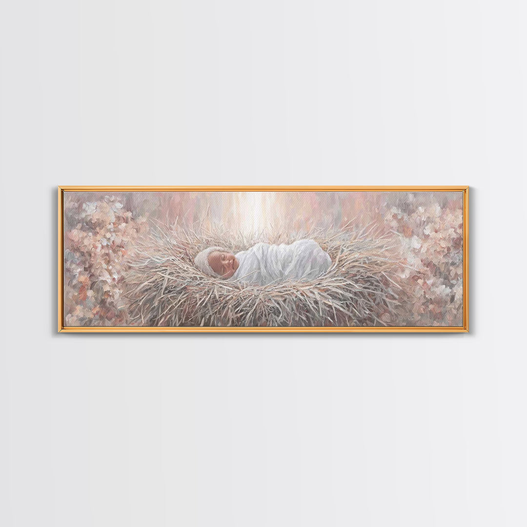 Heavenly Dawn Light – Framed Canvas Print – Christian Wall Art – Christian Art Canvas – Jesus Christmas Art – Panoramic Art – Christian Dec